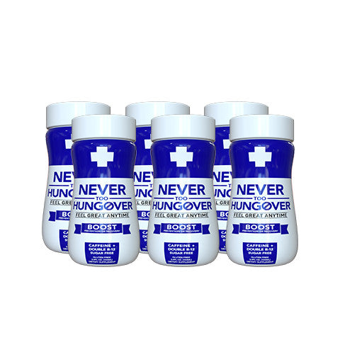 Never Too Hungover Boost - Hangover Recovery or Prevention (6-pack)